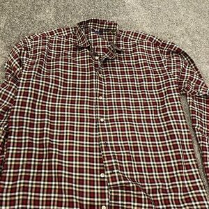 Burberry men’s red  button up shirt
